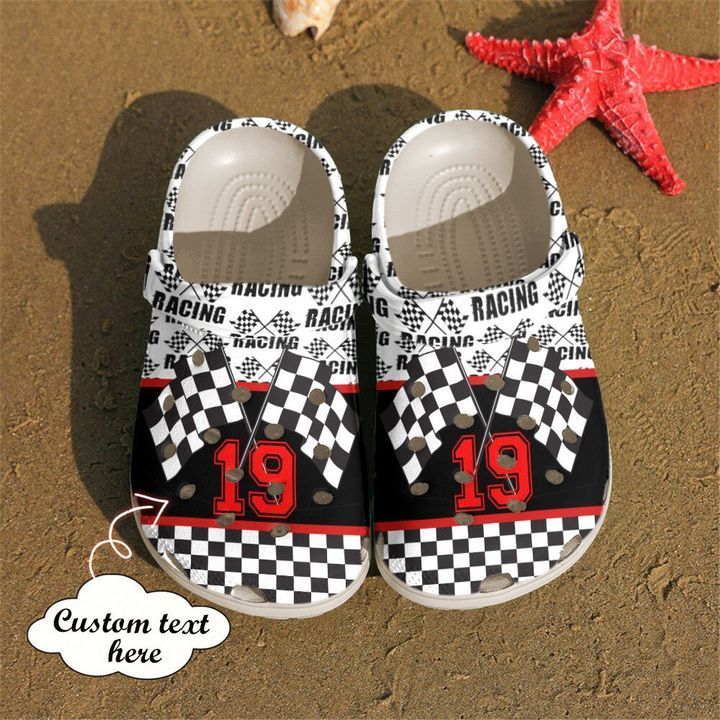 Racing Personalized My Heart Is On Sku 2009 Crocs Clog Clog Shoes