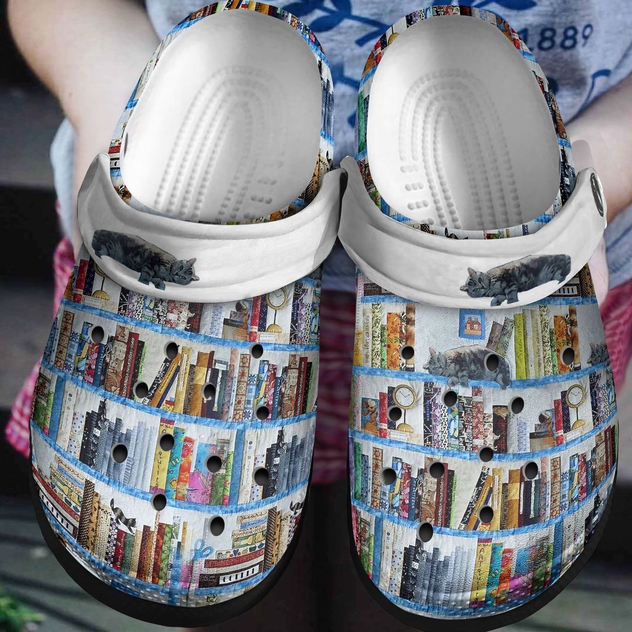 Reading Personalized Clog Custom Crocs Comfortablefashion Style Comfortable For Women Men Kid Print 3D Bookshelf