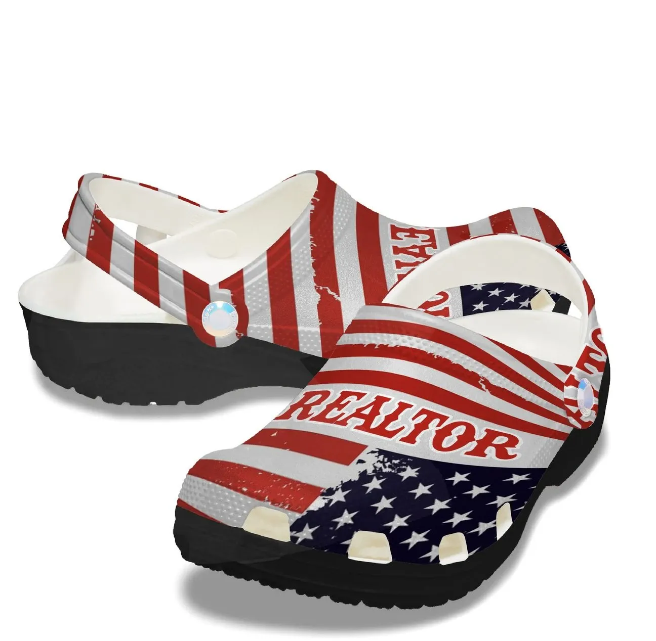 Realtor Personalized Clog Custom Crocs Comfortablefashion Style Comfortable For Women Men Kid Print 3D Flag American