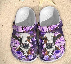 Rose Butterfly Cow Crocs Clog Shoes Crocband Clog Comfortable For Mens And Womens