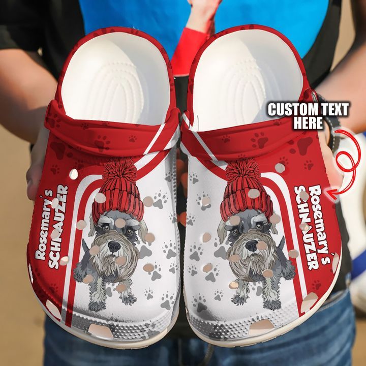 Schnauzer Personalized Red Sku 2077 Crocs Crocband Clog Comfortable For Mens Womens Classic Clog Water Shoes