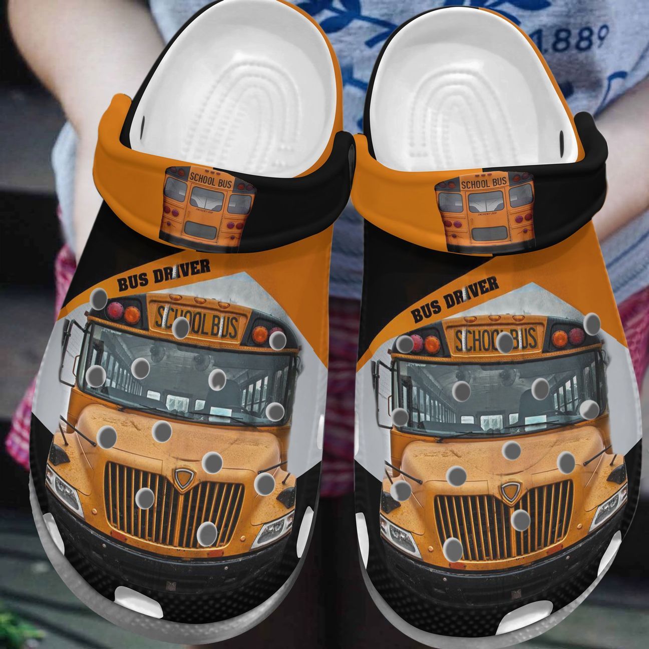 School Bus Driver Personalized Clog Custom Crocs Comfortablefashion Style Comfortable For Women Men Kid Print 3D Powerful Orange