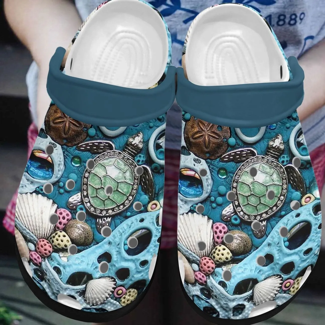 Sea Turtle Art Personalized Clog Custom Crocs Comfortablefashion Style Comfortable For Women Men Kid Print 3D