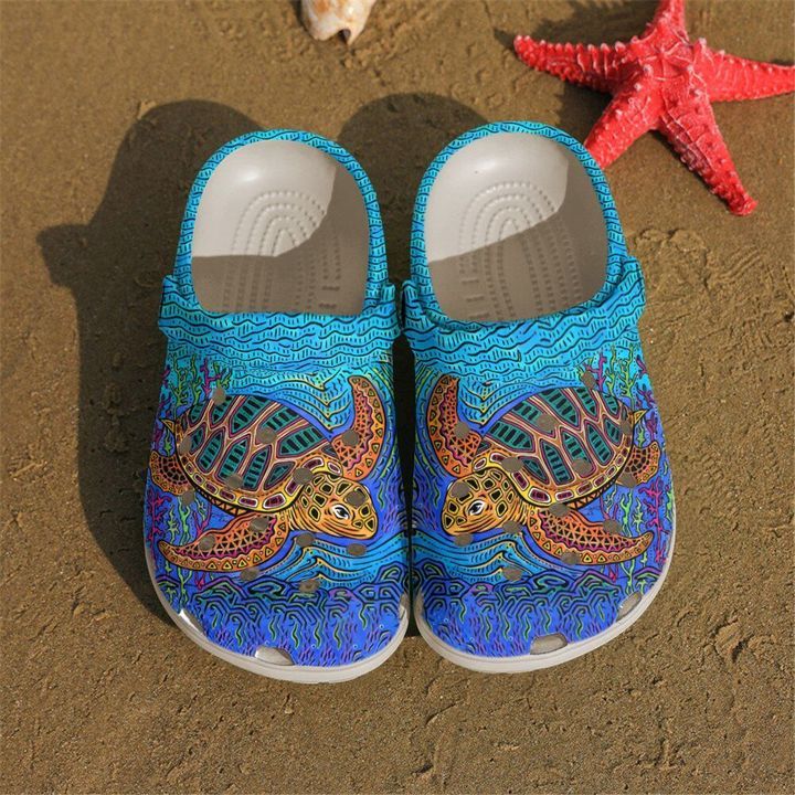 Sea Turtle Art Sku 2101 Crocs Crocband Clog Comfortable For Mens Womens Classic Clog Water Shoes