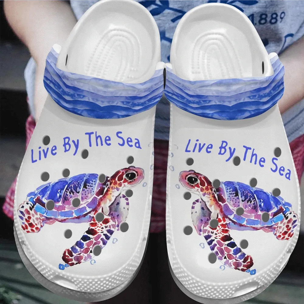 Sea Turtle Personalized Clog Custom Crocs Comfortablefashion Style Comfortable For Women Men Kid Print 3D Live By The Sea