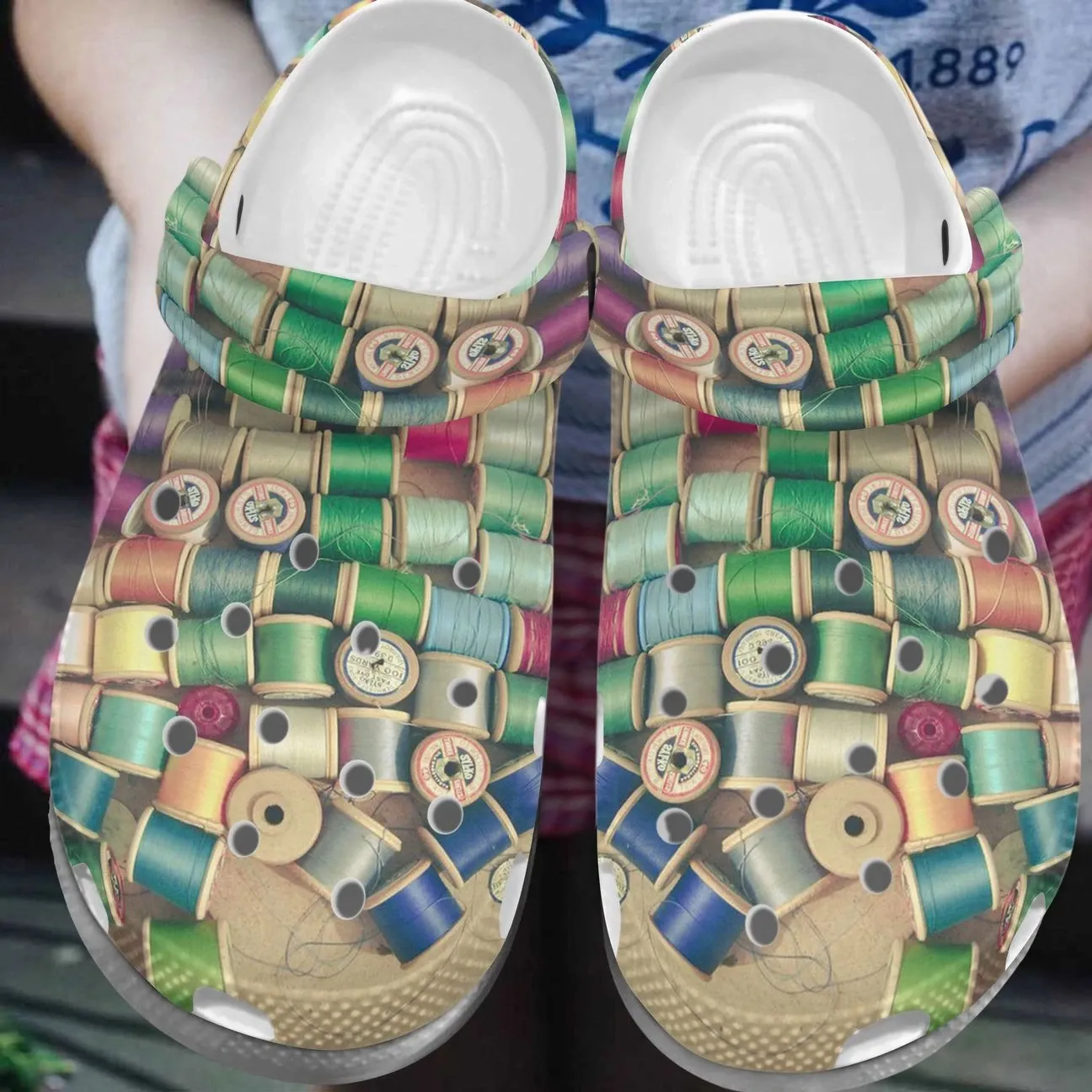 Sewing Personalize Clog Custom Crocs Fashionstyle Comfortable For Women Men Kid Print 3D Colorful Cotton Reels
