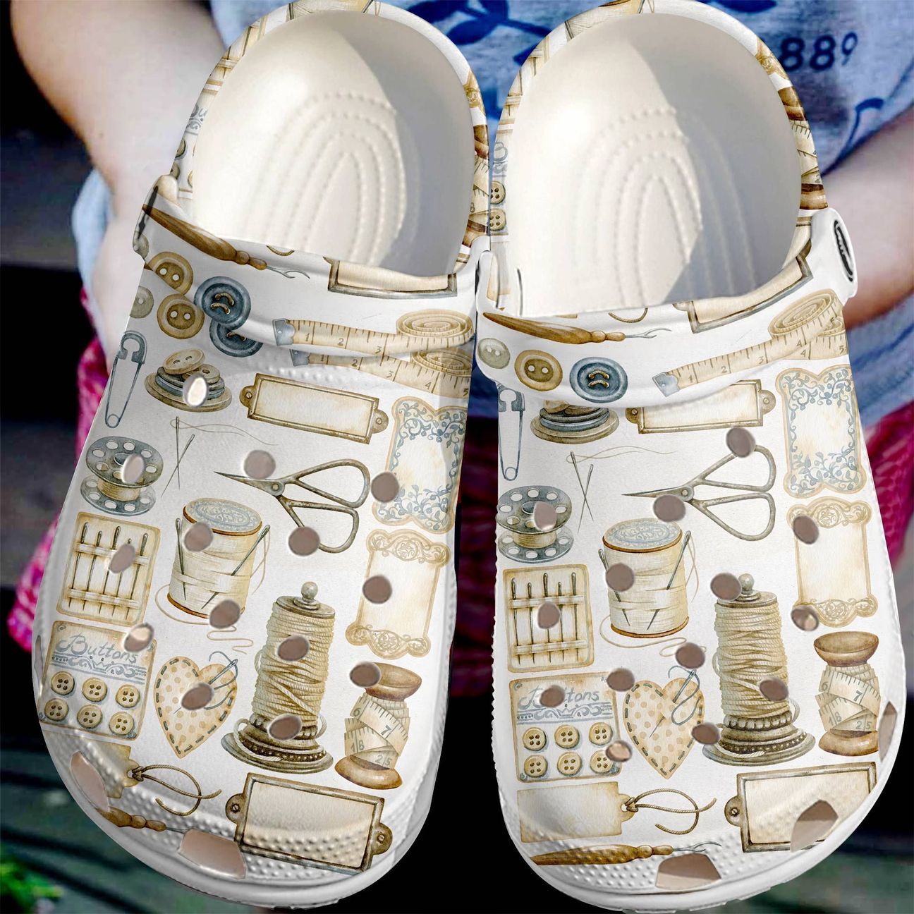 Sewing Personalize Clog Custom Crocs Fashionstyle Comfortable For Women Men Kid Print 3D Vintage Sewing