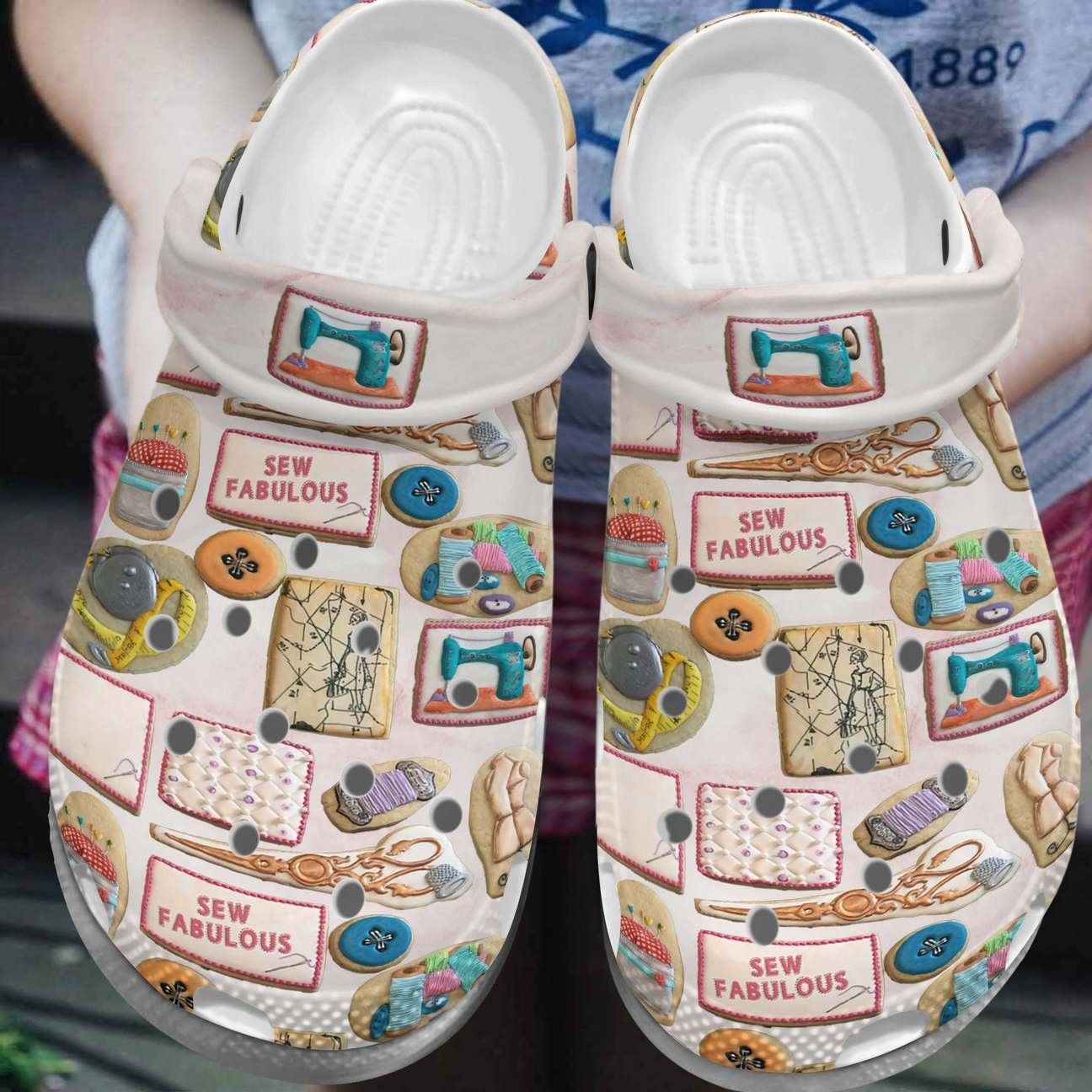 Sewing Personalized Clog Custom Crocs Comfortablefashion Style Comfortable For Women Men Kid Print 3D Sew Fabulous