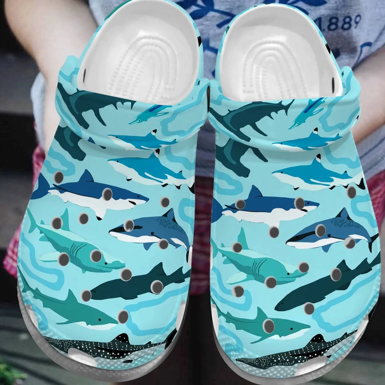 Shark Personalize Clog Custom Crocs Fashionstyle Comfortable For Women Men Kid Print 3D Into The Sea Art