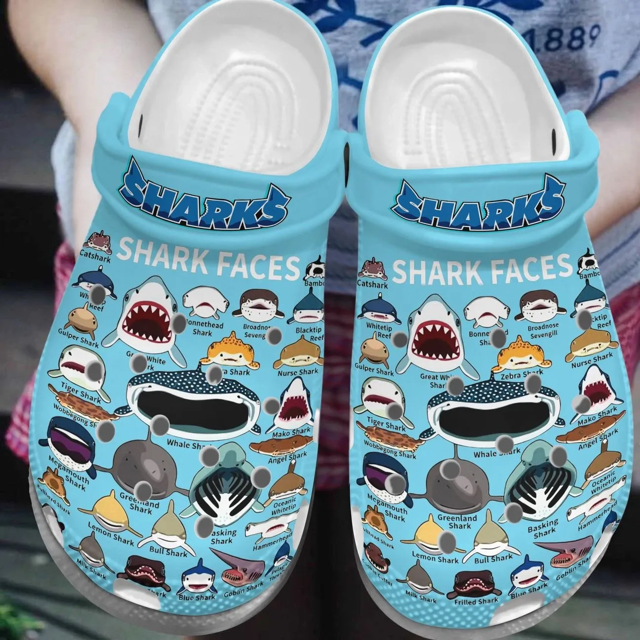 Shark Personalized Clog Custom Crocs Comfortablefashion Style Comfortable For Women Men Kid Print 3D Shark Face