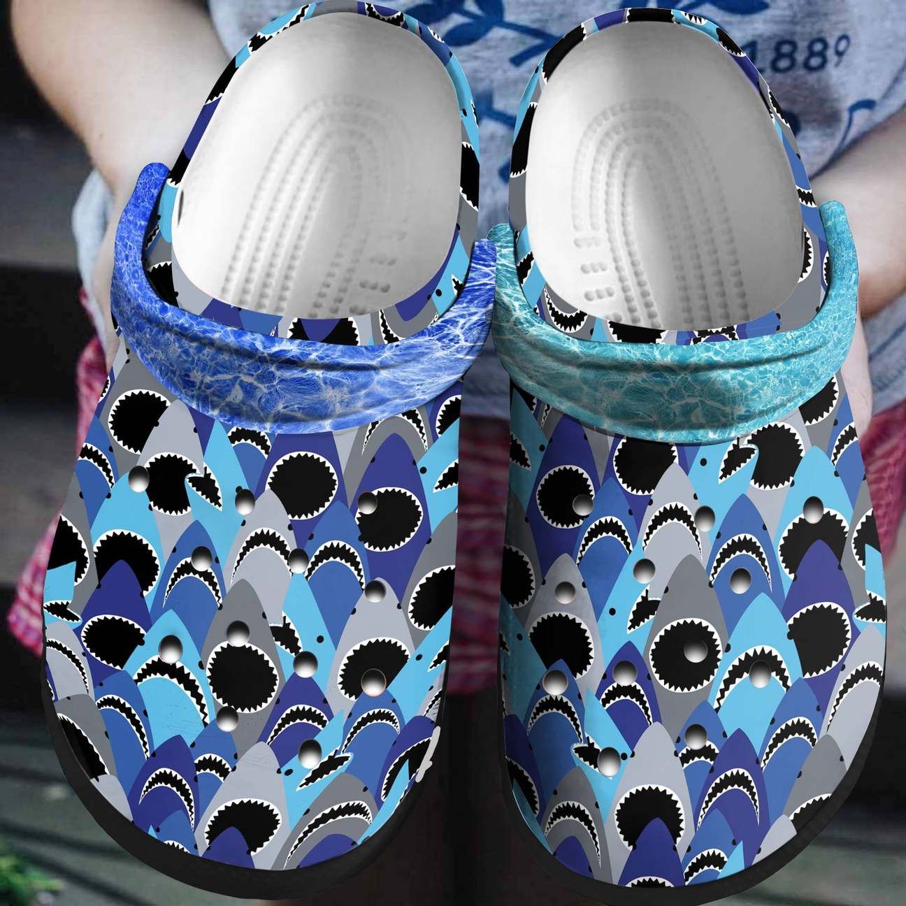Shark Personalized Clog Custom Crocs Comfortablefashion Style Comfortable For Women Men Kid Print 3D Unique Blue