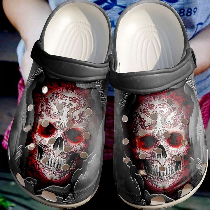 Skull Broken Wall Sku 2152 Crocs Crocband Clog Comfortable For Mens Womens Classic Clog Water Shoes