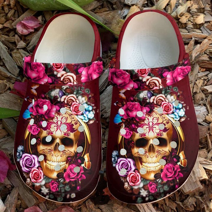 Skull Floral Sku 2160 Crocs Crocband Clog Comfortable For Mens Womens Classic Clog Water Shoes