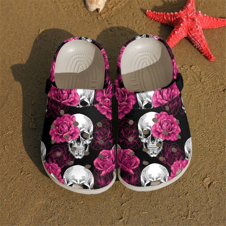Skull Floral Sku 2193 Crocs Crocband Clog Comfortable For Mens Womens Classic Clog Water Shoes