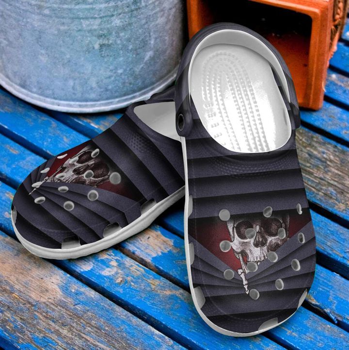 Skull Peekaboo Sku 2165 Crocs Crocband Clog Comfortable For Mens Womens Classic Clog Water Shoes