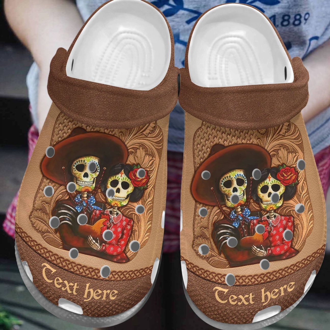 Skull Personalize Clog Custom Crocs Fashionstyle Comfortable For Women Men Kid Print 3D Personalized Happy Couple