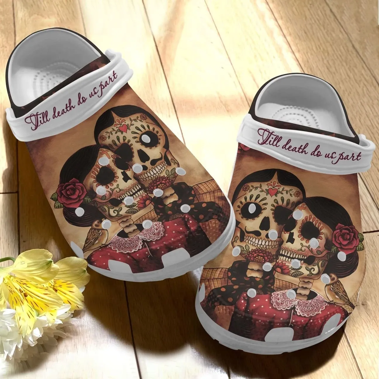 Skull Personalize Clog Custom Crocs Fashionstyle Comfortable For Women Men Kid Print 3D Whitesole Meant To Be