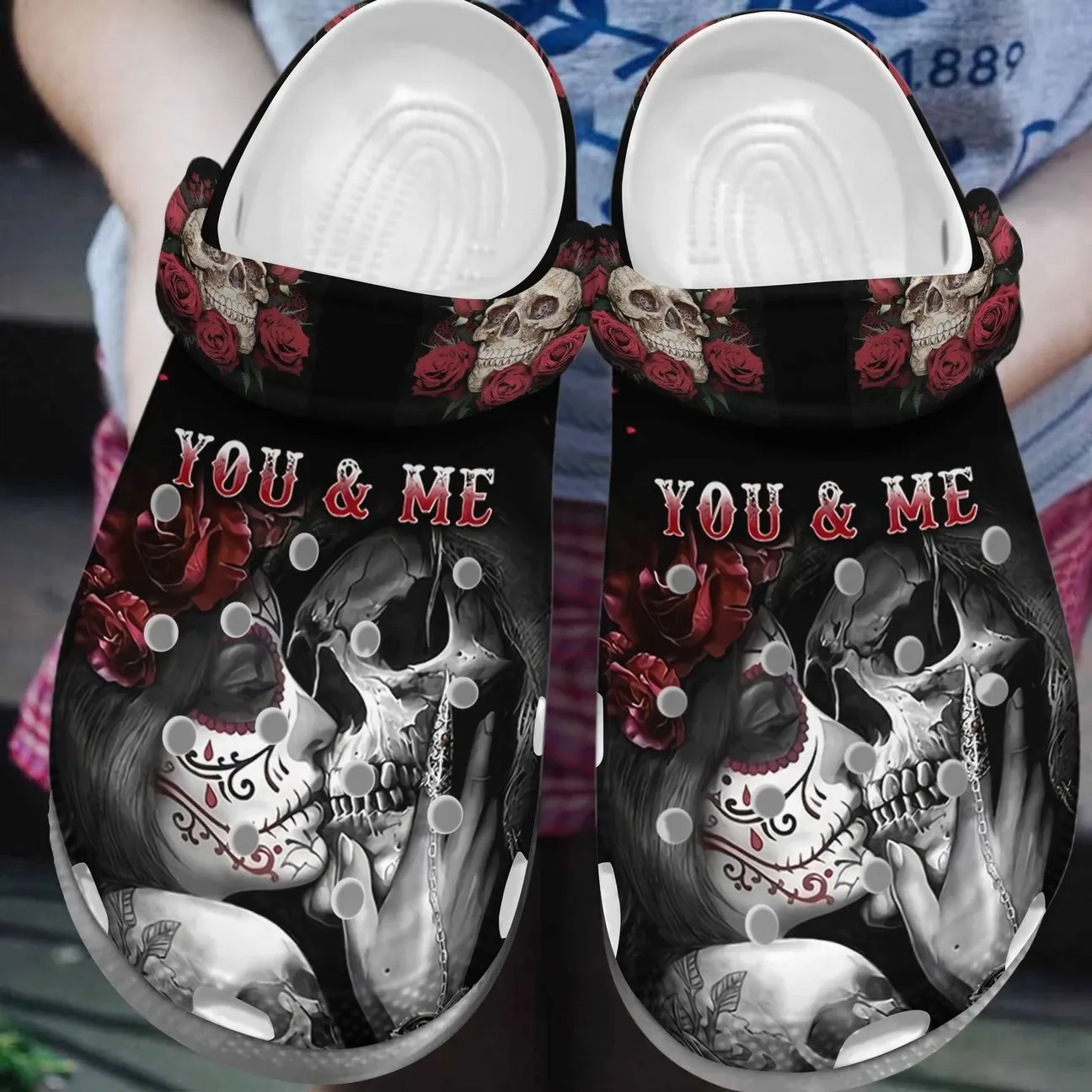 Skull Personalize Clog Custom Crocs Fashionstyle Comfortable For Women Men Kid Print 3D You And Me