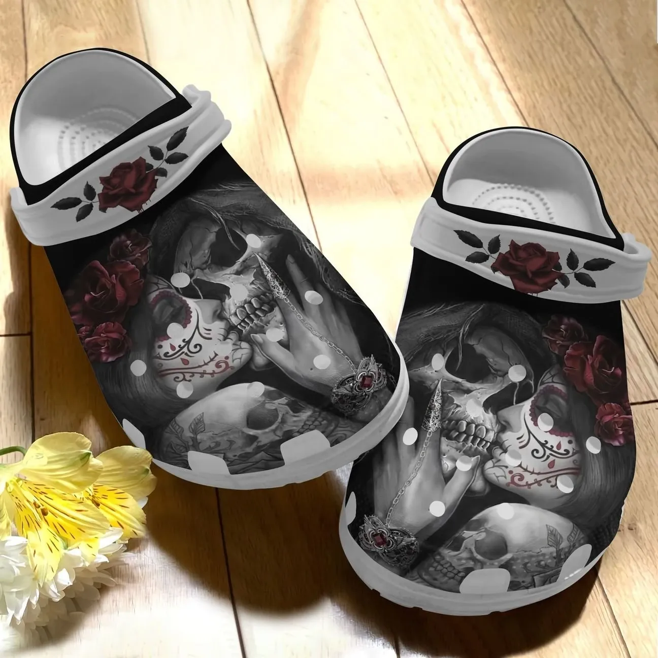 Skull Personalized Clog Custom Crocs Comfortablefashion Style Comfortable For Women Men Kid Print 3D Death Kiss