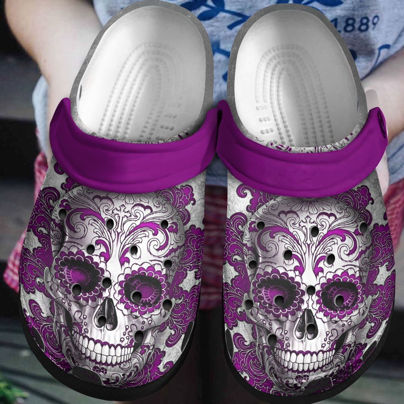 Skull Personalized Clog Custom Crocs Comfortablefashion Style Comfortable For Women Men Kid Print 3D Pink Skull